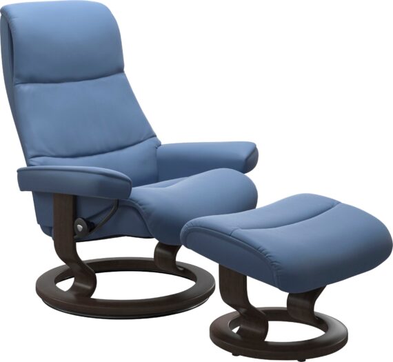 Stressless Relaxsessel "View", (Set, Relaxsessel mit Hocker), mit Classic Base, Größe S,Gestell Wenge