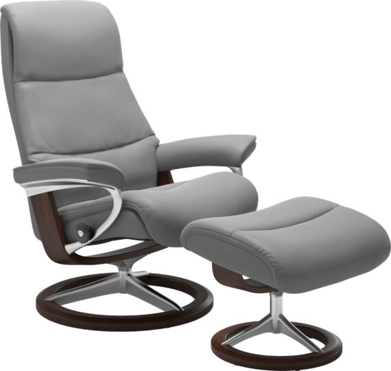 Stressless Relaxsessel "View", (Set, Relaxsessel mit Hocker), mit Signature Base, Größe S,Gestell Braun