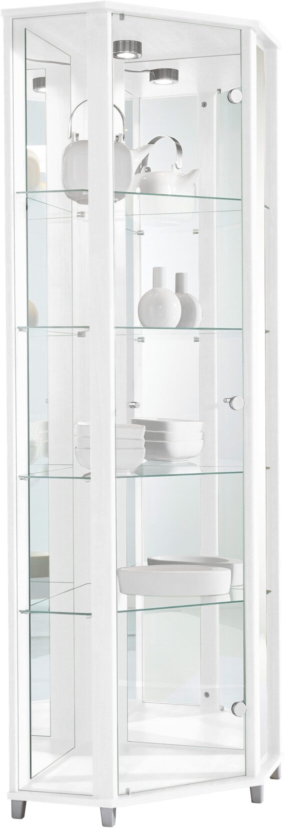 fif möbel Vitrine "TRIO", Eckvitrine/Glasvitrine 1x Glastür, perfekt für Sammler, Sammlervitrine