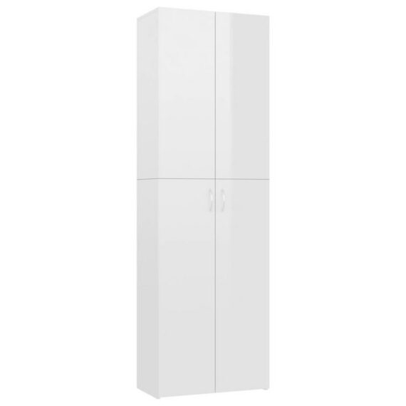 furnicato Aktenschrank Büroschrank Hochglanz-Weiß 60x32x190 cm Holzwerkstoff (1-St)