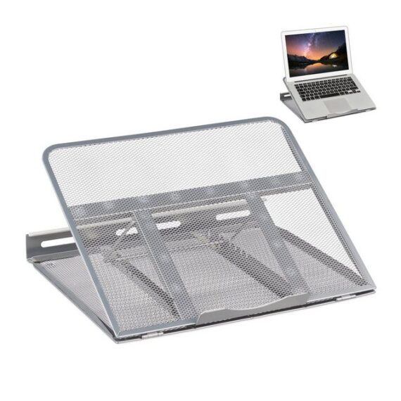 relaxdays Laptopständer klappbar Laptop-Ständer, (Silber)