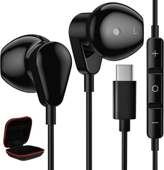 ASKUBSKU In-Ear-Kopfhörer (HiFi-Stereo-Klang, USB-C-Kopfhörer HiFi-Klang Geräuschunterdrückung Mikrofon langlebig)