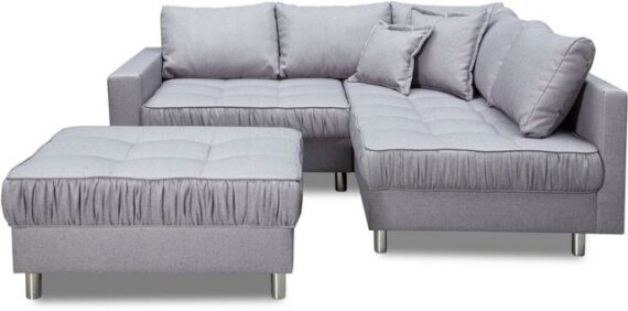 COLLECTION AB Ecksofa Cannes L-Form, mit Hocker, inkl. Schlaffunktion