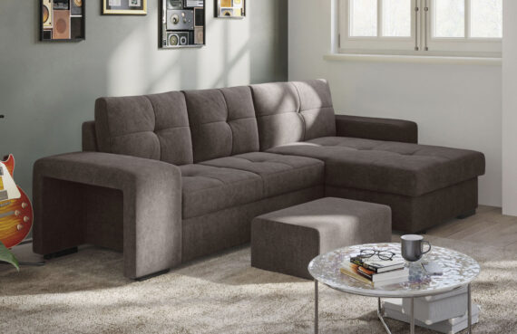 COTTA Ecksofa "Mattina L-Form", inkl. Hocker, wahlweise mit Bettfunktion und Bettkasten