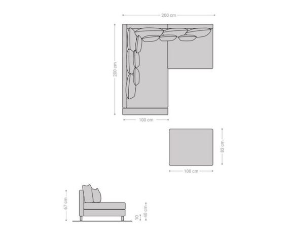 DELIFE Ecksofa Clovis, Braun Antik Optik mit Hocker und Armlehne Ottomane Links Ecksofa