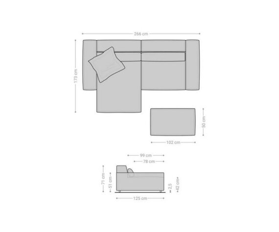 DELIFE Ecksofa Sirpio, XL Mikrofaser Khakibraun 270x170 cm Recamiere variabel mit Hocker