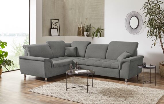 DOMO collection Ecksofa "Franzi L-Form", wahlweise mit Kopfteilverstellung (dann Breite: 275 cm)