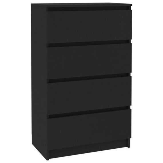 DOTMALL Beistellschrank Sideboard Schwarz 60x35x98,5 cm Holzwerkstoff