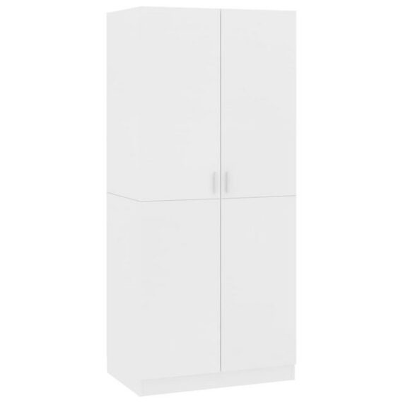 DOTMALL Kleiderschrank Kleiderschrank Weiß 80x52x180 cm Holzwerkstoff