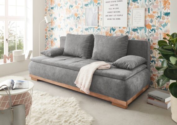 ED EXCITING DESIGN Schlafsofa "Mila", mit Bettfunktion und Bettkasten, sowie Rücken- und Armlehnkissen