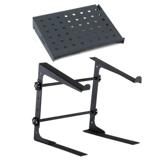 Fame Audio Laptop-Ständer, (Laptop Stand und Tray Set Schwarz LS-1 DJE108, DJ-Möbel, Laptop Stands, Laptop Stand, Tray Set, Schwarz, LS-1, DJE108)