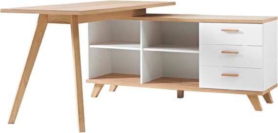 GERMANIA Eckschreibtisch "Oslo", mit integriertem Sideboard