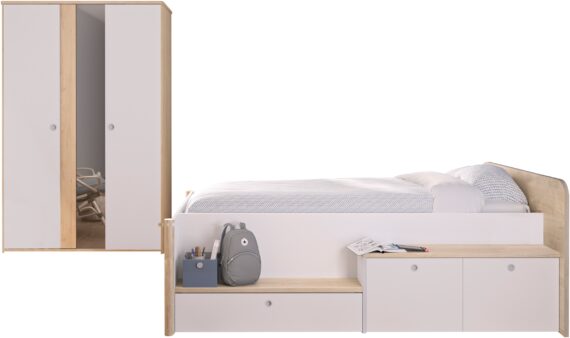 Gami Schlafzimmer-Set "Set 2 Tlg", Bett mit viele Stauraum