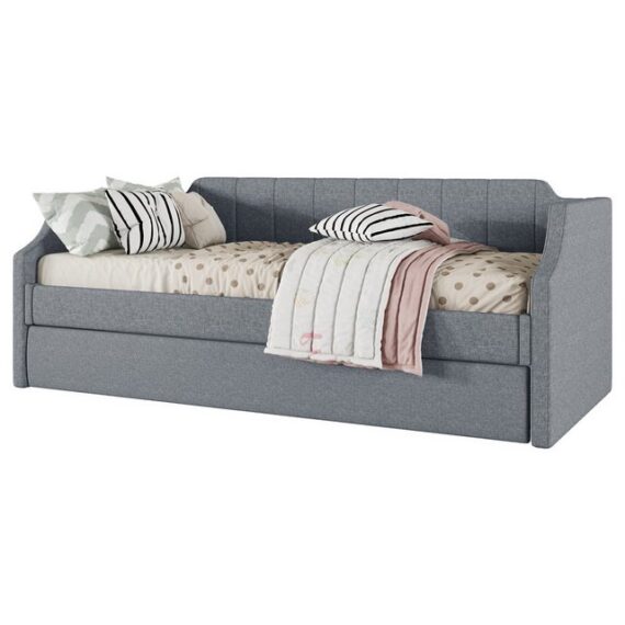 HAUSS SPLOE Einzelbett Schlafsofa Holzbett Schiebebett Kinderbett Einzelbett (Gepolstertes Single Daybed mit Rollbett, 90 x 200(190) cm), Ohne Matratze