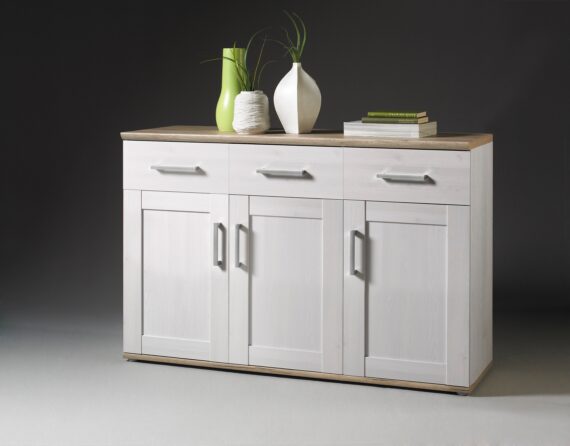 HBZ Sideboard "Romance im Landhaustil, Wohnzimmerschrank BxHxT 140x88x45 cm", (1 St.), Mit 3 Türen, 3 Schubkästen und 3 Einlegeböden