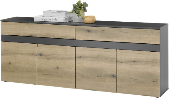 HBZ Sideboard "Taylor mit 2 Schubkästen, BxHxT 195x75x38 cm", (1 St.), Mit 4 Türen, Stellmaß BxHxT 195x75x38 cm