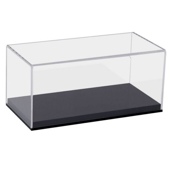 HMF Vitrine elegante Acryl Vitrine, Ausstellungskasten für Sammelstücke Schaukasten für Modellautos, Figuren, 24 x 12 x 11 cm, transparent