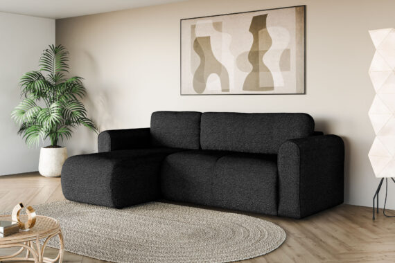 INOSIGN Ecksofa "Ecksofa Zacharia wahlweise mit Bettfunktion, BxTxH 250x166x86 cm", L-Form mit Wellenunterfederung, Recamiere beidseitig montierbar