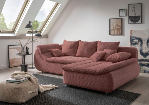 INOSIGN Ecksofa "Imola L-Form", wahlweise mit Bettfunktion