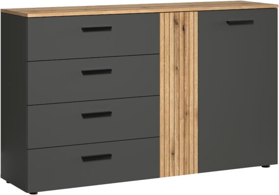 INOSIGN Kommode "Estepona", (1 St.), Sideboard mit voll ausziehbaren Schubladen - (B/T/H) 139/38/86 cm