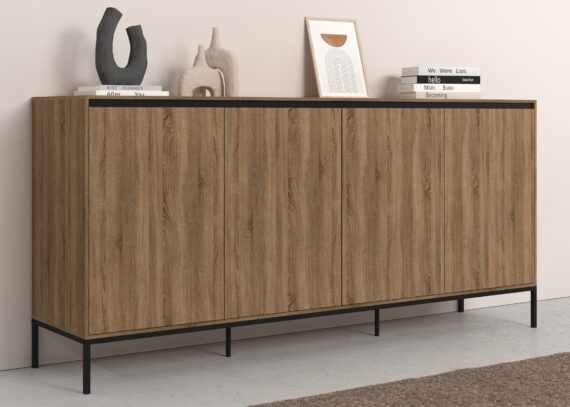 INOSIGN Sideboard "Bari", Kommode mit 4 Türen und 2 feste Einlegeböden, Breite 175 cm