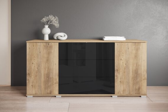 INOSIGN Sideboard "Kenia", (1 St.), Modernes Sideboard mit 3 Schubladen und 4 Fächern, Breite 150 cm