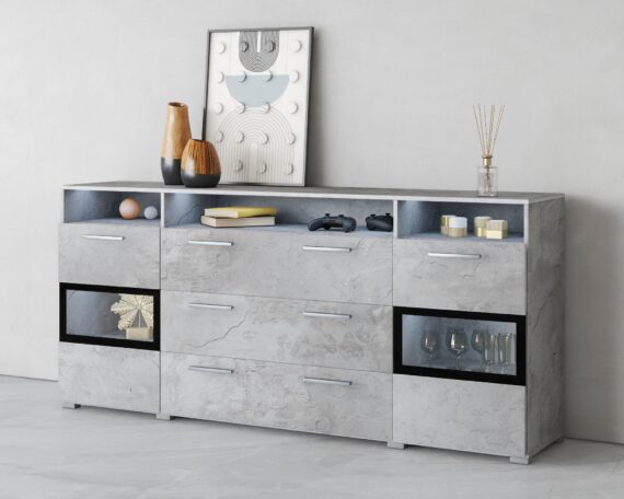 INOSIGN Sideboard "Sarah mix", Breite 182 cm, Türen mit Glaseinsatz