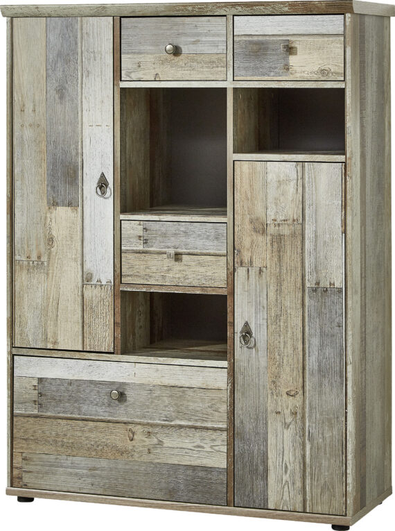 Innostyle Highboard "BONANZA", (1 St.), 2 Holztüren, 3 Schubladen, 11 Fächer, Softclose, ABS Kantenschutz