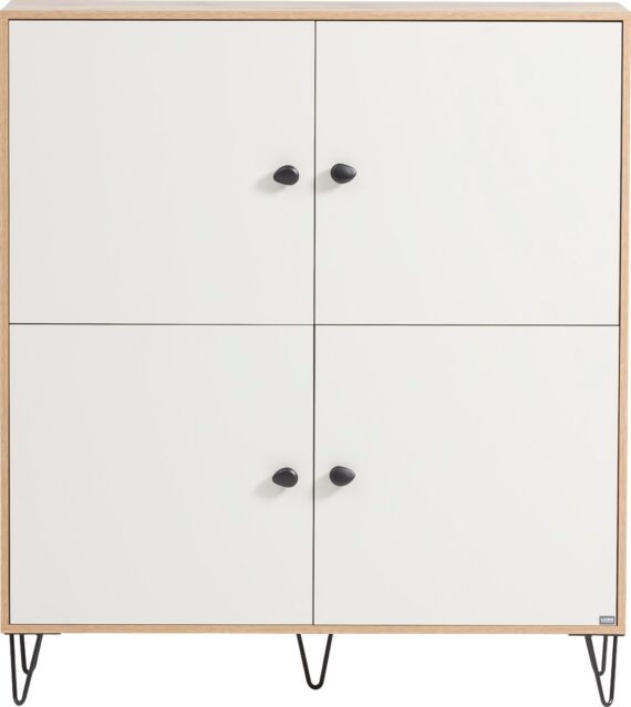 LOOKS by Wolfgang Joop Highboard "Looks Organic", Mit hochwertigen Metallbeschlägen und Softclose-Scharnieren