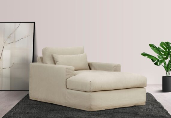 LeGer Home by Lena Gercke Loveseat "Sölve Loungesessel, Sessel", mit optischer Husse, weicher Sitzkomfort