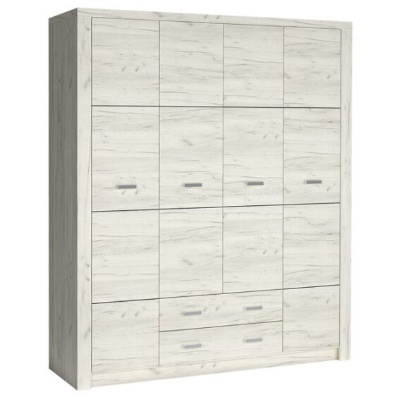 Lomadox Kleiderschrank INGENIO-161 Garderobenschrank Schlafzimmerschrank modern in Esche weiß