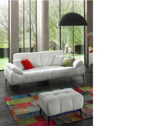 Möbeldreams Big-Sofa Tiko 3Sitzer + Hocker Teddy-Stoff Modern Verstellbare Rückenlehne