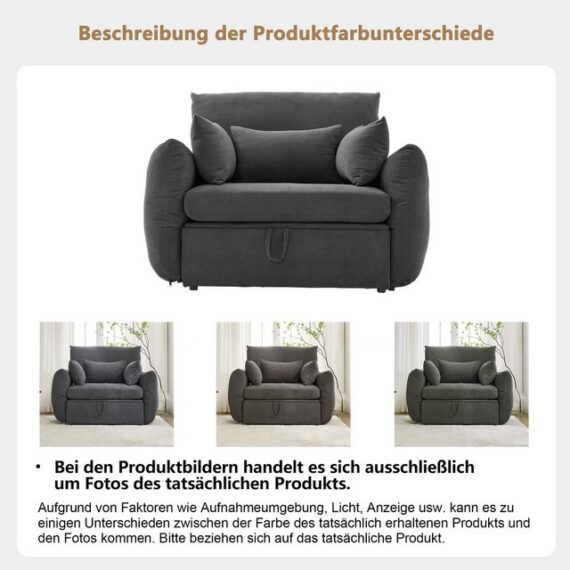 REDOM Ecksofa mit Stauraum, Sessel, Polstersessel, Polsterstuhl, mit Fußhocker, weichem Polster und ergonomischer Rückenlehne