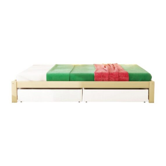 REDOM Kinderbett Holzbett Funktionsbett Stauraumbett Einzelbett Jugendbett (mit 2 Schubladen & Lattenrost -ideal als Jugendbett oder Gästebett mit praktischem Stauraum und robuster Konstruktion, 90x200 cm), Ohne Matratze