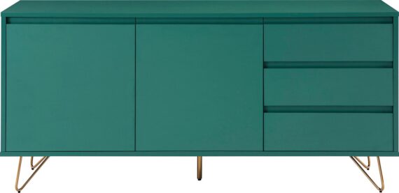 SalesFever Sideboard, Kommode mit Haarnadelbeine aus Metall mit Messinglegierung