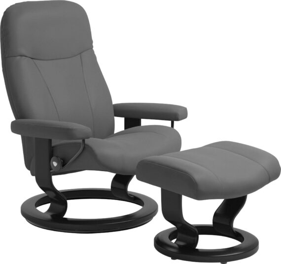 Stressless Relaxsessel "Garda", (Set, Relaxsessel mit Hocker), mit Hocker, mit Classic Base, Größe M, Gestell Schwarz