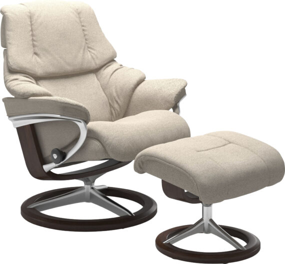 Stressless Relaxsessel "Reno", (Set, Relaxsessel mit Hocker), mit Hocker, mit Signature Base, Größe S, M & L, Gestell Braun