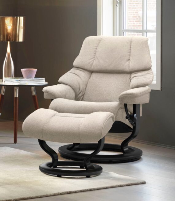 Stressless Relaxsessel-Set "Reno", mit Hocker, mit Classic Base, Größe S, M & L, Gestell Schwarz