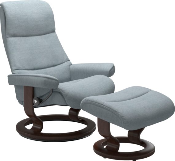 Stressless Relaxsessel "View", (Set, Relaxsessel mit Hocker), mit Classic Base, Größe L,Gestell Braun