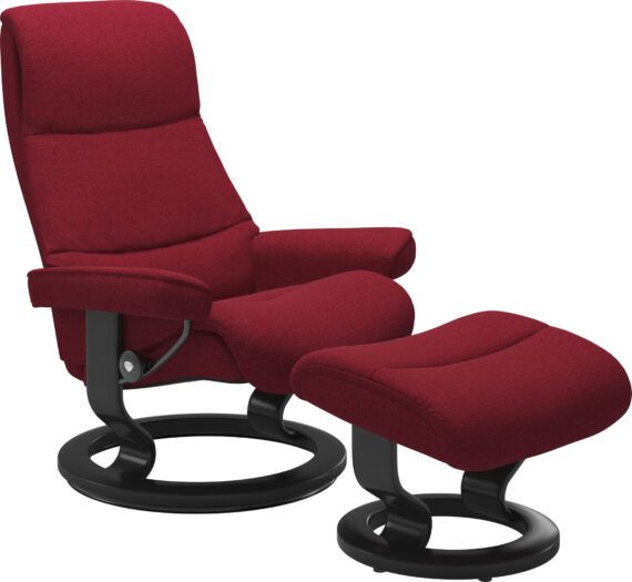 Stressless Relaxsessel "View", (Set, Relaxsessel mit Hocker), mit Classic Base, Größe L,Gestell Schwarz