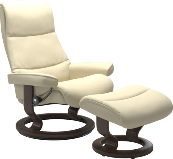 Stressless Relaxsessel "View", (Set, Relaxsessel mit Hocker), mit Classic Base, Größe M,Gestell Wenge