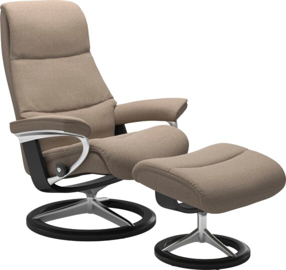 Stressless Relaxsessel "View", (Set, Relaxsessel mit Hocker), mit Signature Base, Größe S,Gestell Schwarz