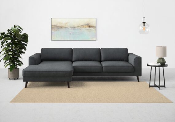 TRENDMANUFAKTUR Ecksofa "Lumber Jack, elegantes Designsofa, L-Form", wahlweise mit Bettfunktion u. Bettkasten