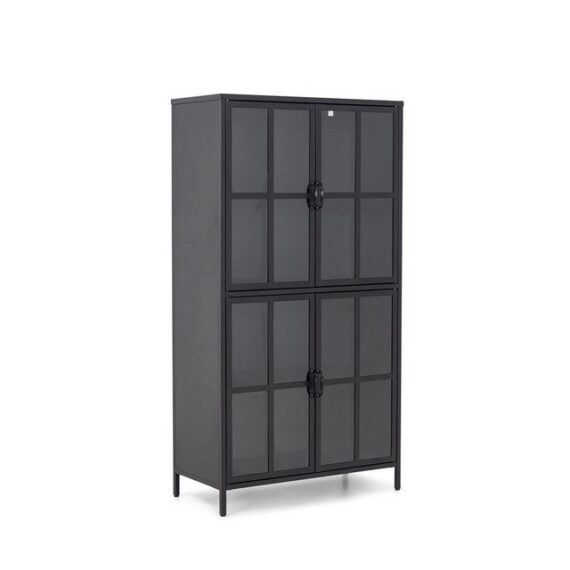 ebuy24 Vitrine Chilly Vitrinenschrank 4 Glastüren schwarz.