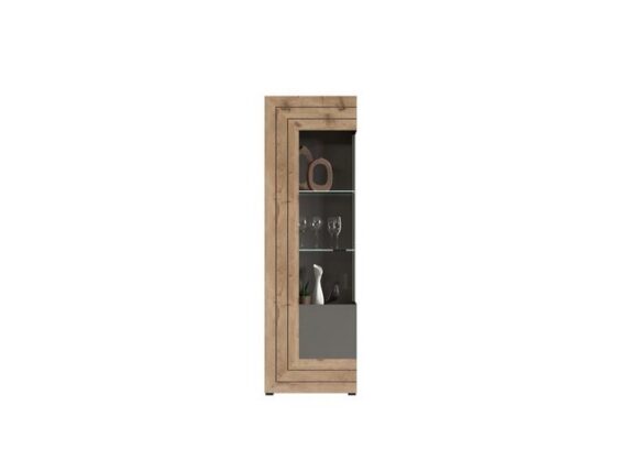 ebuy24 Vitrine Freno Vitrinenschrank 1 Tür grau.