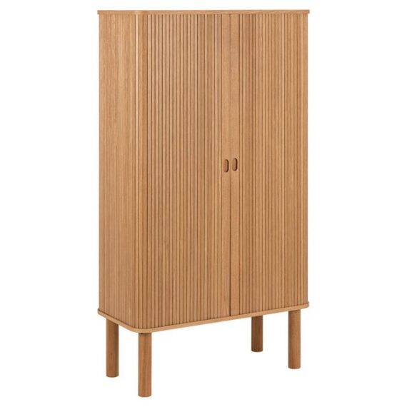 ebuy24 Vitrine Langley Vitrinenschrank 2 Schiebetüren Eiche dekor