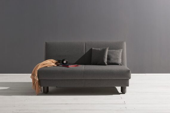 ell + ell Schlafsofa "Enny", Breite 180 cm, Liegehöhe 45 cm, Füße schwarz