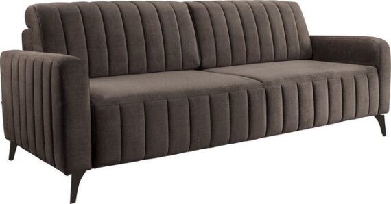 exxpo - sofa fashion 3-Sitzer Grande, hochwertiges Schlafsofa aus Microvelours, mit Bettfunktion und Bettkasten, komfortabler Federkern