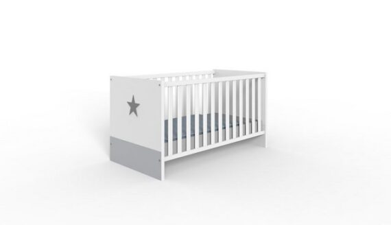 freiraum Babybett Rocky, in WEISS + LIGHT GREY