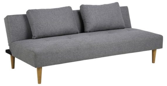 freiraum Schlafsofa Lucca, in Grau, Polyester, Rubberwood - 180x74x86cm (BxHxT)